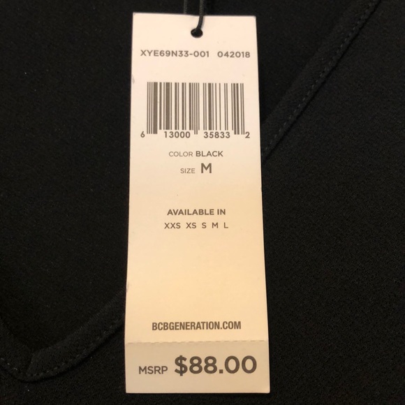 BCBGeneration M Black Ruffle Dress NWT - Picture 5 of 5
